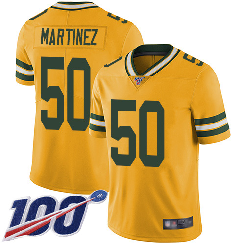 Green Bay Packers Limited Gold Men #50 Martinez Blake Jersey Nike NFL 100th Season Rush Vapor Untouchable->green bay packers->NFL Jersey